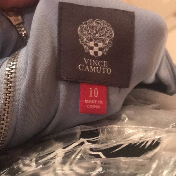 Vince Camuto size 10 blue sequin dress 3/4 sleeve above the knee back ziip - Picture 12 of 16